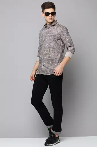 men's long sleeves conversational black shirt