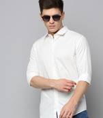 men's long sleeves polka dots white shirt