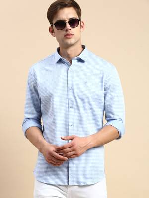 men's long sleeves shepherd checks blue shirt 1