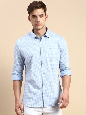 men's long sleeves shepherd checks blue shirt 2