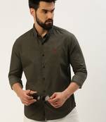 Showoff men's long sleeves gingham checks grey shirt