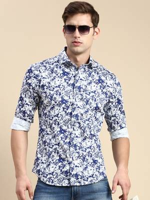 men's long sleeves abstract blue shirt 1