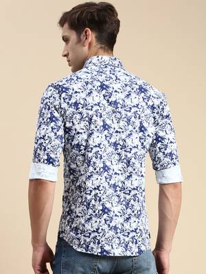 men's long sleeves abstract blue shirt 4