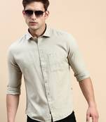 men's long sleeves solid sea green shirt
