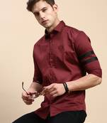 men's long sleeves solid maroon shirt