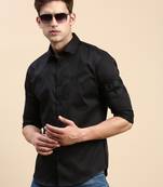 men's long sleeves solid black shirt
