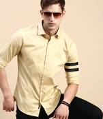 men's long sleeves solid beige shirt