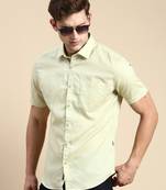 men's short sleeves solid sea green shirt