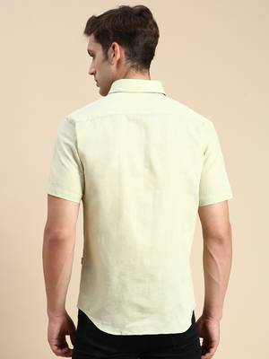 men's short sleeves solid sea green shirt 4