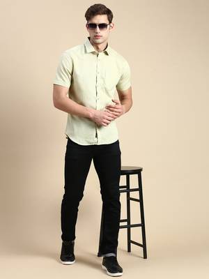 men's short sleeves solid sea green shirt 5