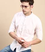 men's long sleeves solid pink shirt