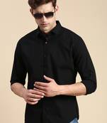 men's long sleeves checked black shirt