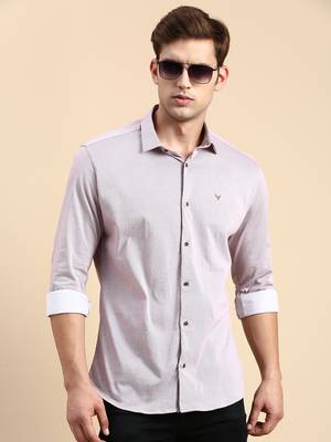 men's long sleeves vertical stripes mauve shirt 1