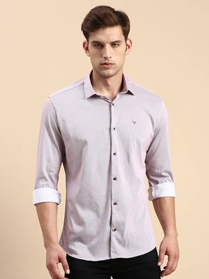 men's long sleeves vertical stripes mauve shirt 2