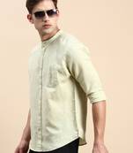 Showoff men's long sleeves solid sea green shirt