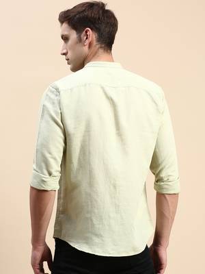 Showoff men's long sleeves solid sea green shirt 4