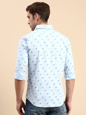 men's long sleeves abstract blue shirt 4