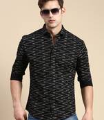 men's long sleeves chevron black shirt