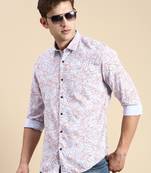 men's long sleeves abstract grey shirt