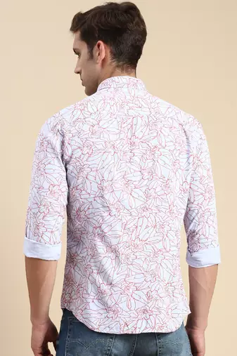 men's long sleeves abstract grey shirt