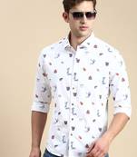 men's long sleeves conversational white shirt