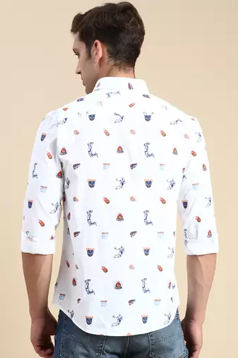 men's long sleeves conversational white shirt