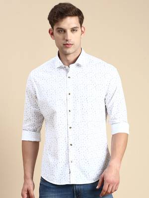 men's long sleeves abstract white shirt 2