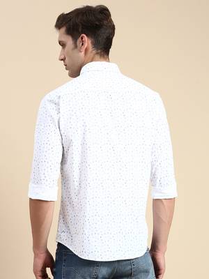 men's long sleeves abstract white shirt 4