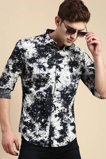 Showoff men's long sleeves faded black shirt