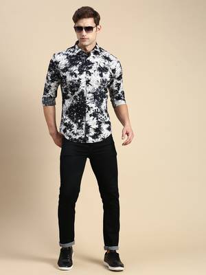 Showoff men's long sleeves faded black shirt 5
