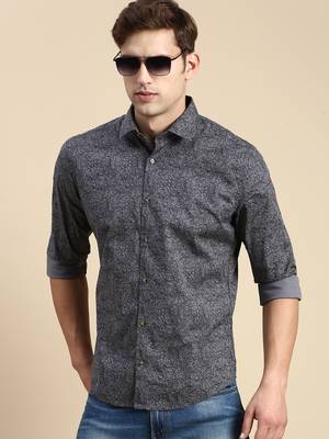 men's long sleeves abstract grey shirt 1