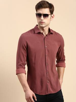 men's long sleeves abstract mauve shirt 1