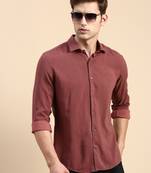 men's long sleeves abstract mauve shirt