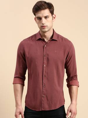 men's long sleeves abstract mauve shirt 2