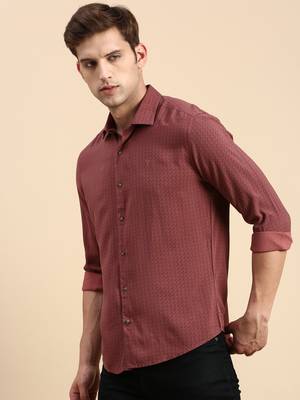 men's long sleeves abstract mauve shirt 3