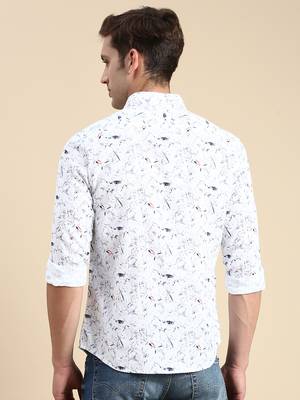 men's long sleeves abstract white shirt 4