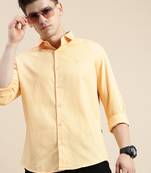 men's long sleeves solid orange shirt