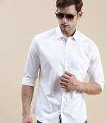 men's long sleeves geometric white shirt