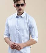 men's long sleeves geometric white shirt