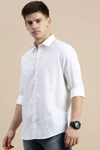 men's long sleeves conversational white shirt
