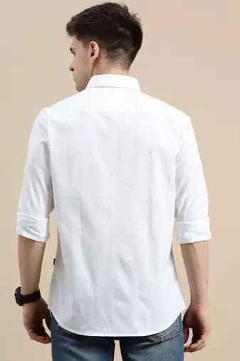 men's long sleeves conversational white shirt