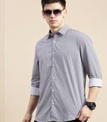 men's long sleeves geometric lavender shirt