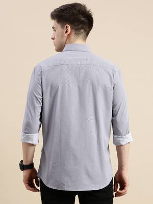men's long sleeves geometric lavender shirt 4