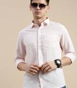 men's long sleeves solid pink shirt