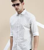 men's long sleeves tartan checks white shirt