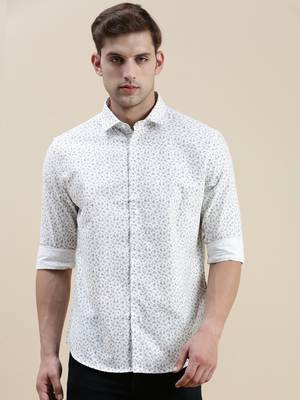 men's long sleeves tartan checks white shirt 2