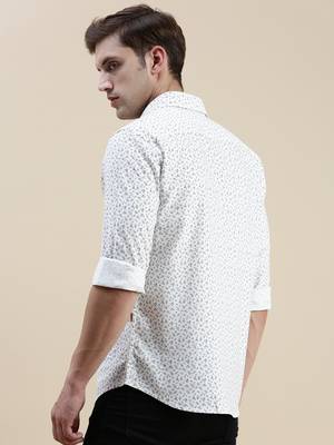 men's long sleeves tartan checks white shirt 4