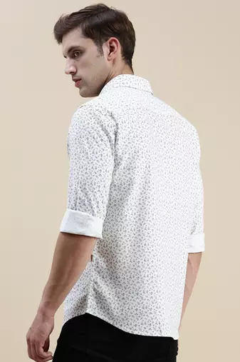 men's long sleeves tartan checks white shirt