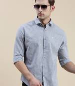 men's long sleeves pinstripes grey shirt