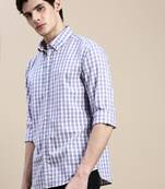 men's long sleeves buffalo checks purple shirt